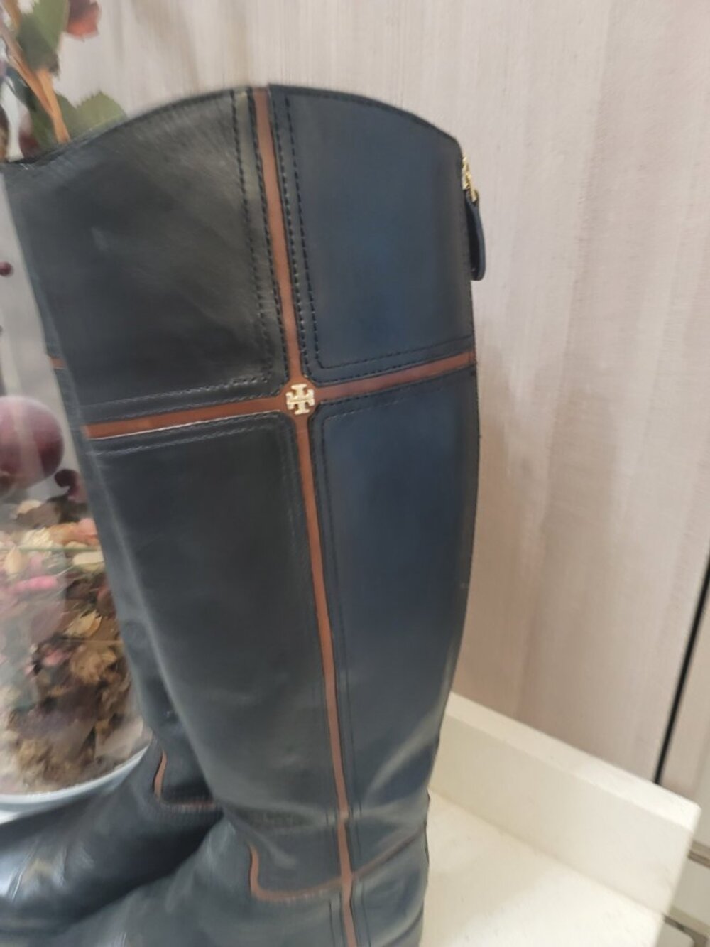 Tory Burch Juliet Riding Leather Riding Boots Black Sz 5.5 M - Picture 5 of 11